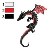 Colored Dragon Tattoo Embroidery Design